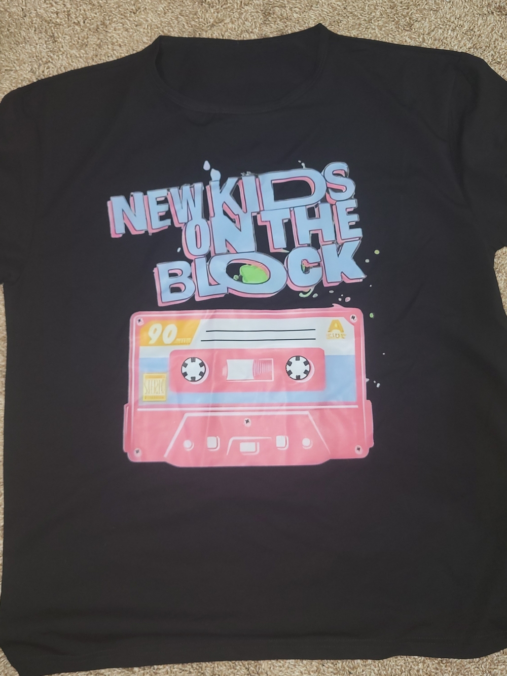 Black NEW KIDS graphic tee. Mixed Tape Tour